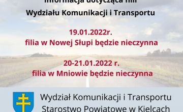 Informacja na temat pracy filii Wydziału Komunikacji i Transportu